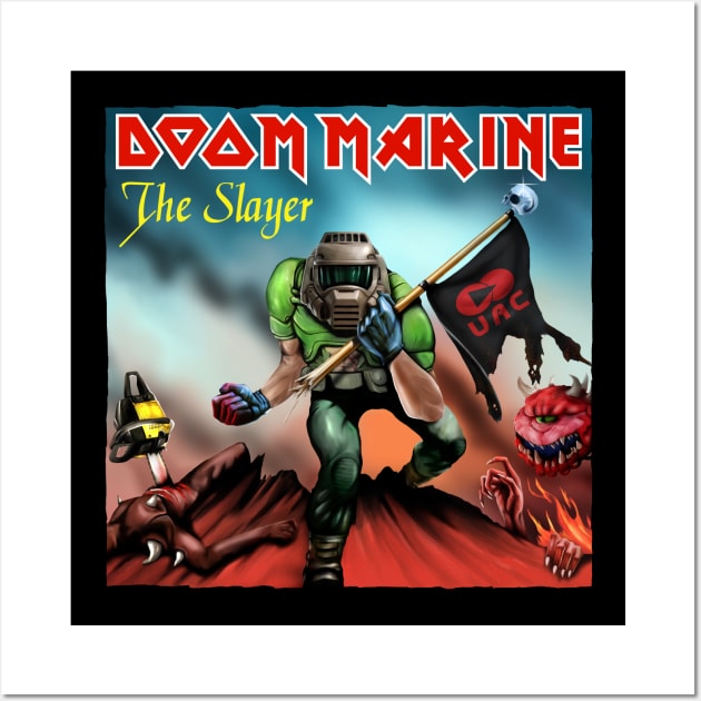 Doom Marine Cover Wall Art by demonigote